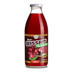 Jus de Fleurs d'hibiscus (Bissap) menthe 1 litre