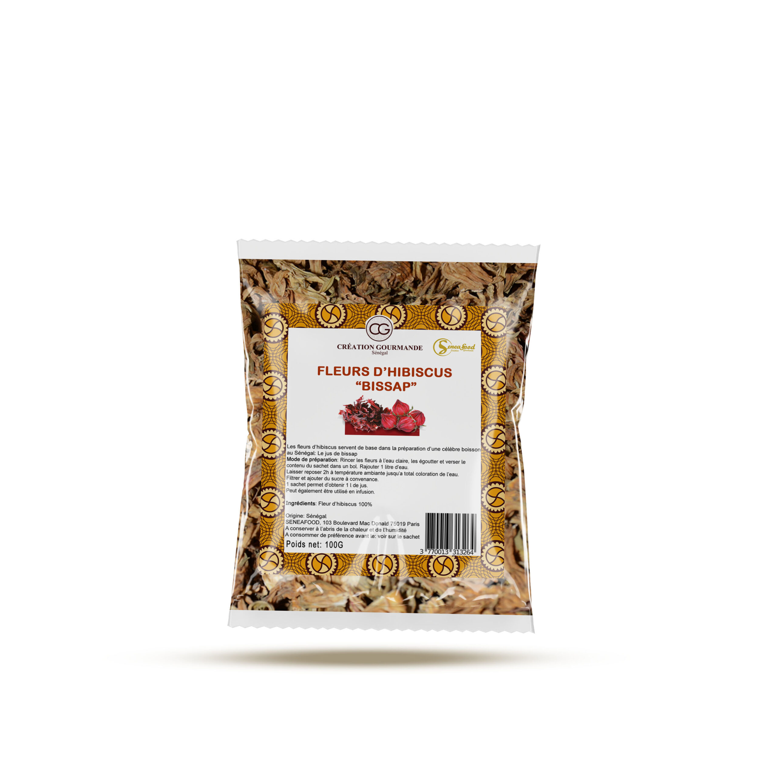 Bissap Blanc-fleurs d’hibiscus 100G